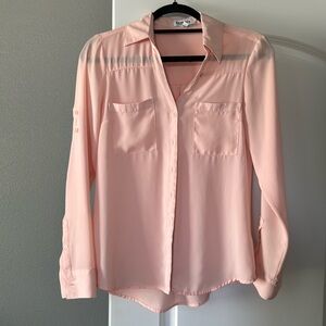 Express The Portofino Shirt- size, small, peach color